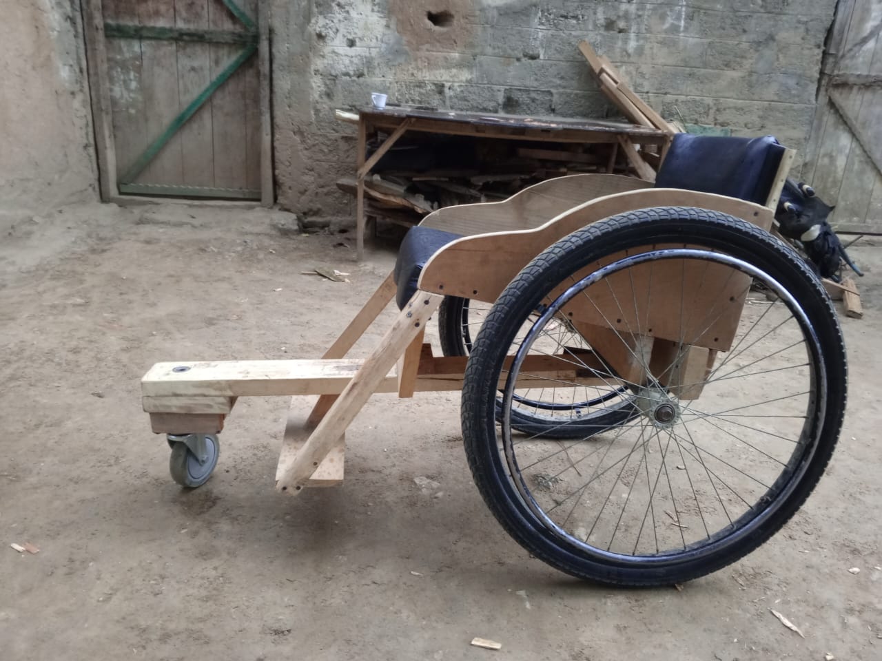 Wooden trike wheelchair